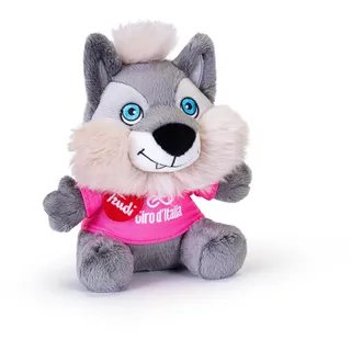 Trudi Trudino Lupo Wolfie Plüschtier mit T-Shirt und Etikett | 9 x 16 x 17 cm Größe XS | Maskottchen Giro d'Italia 2025 | Modell 69284