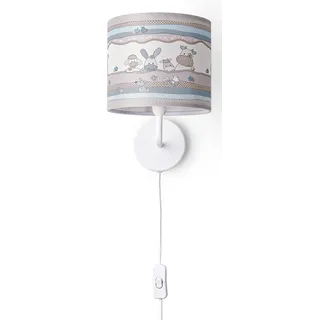 Paco Home Wandleuchte »Cosmo 210«, 1 flammig, Leuchtmittel E14   ohne Leuchtmittel, Kinderlampe Wandlampe Schalter âˆ...18cm Tier-Motiv Beige Kabel 3m E14, weiß