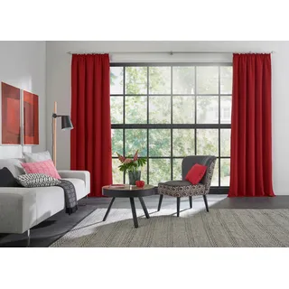 Vorhang WIRTH "Dim out" Gr. 4, rot, B:145cm H:245cm, Polyester, Gardinen, Vorhang