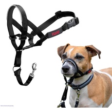 HALTI Kopfgeschirr - Verhindert, dass Ihr Hund an der Leine zieht, Einfache Anpassung, Leicht, mit gepolstertem Nasenriemen, Anti-Zug-Halsband für kleine Hunde (Größe 0, Schwarz)