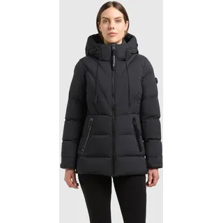 khujo Steppjacke "RABB2" mit Kapuze Applikationen aus Kunstleder, steel depth grau