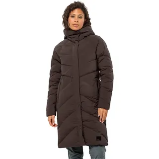 Daunenmantel JACK WOLFSKIN "MARIENPLATZ COAT W RDS", Damen, Gr. XXL (48), peat, Obermaterial: 87% Polyamid, 13% sonstige Fasern. Futter: 100% Polyester. Füllung: 90% Entendaune, 10% sonstige Fasern, Mäntel Daunenmantel