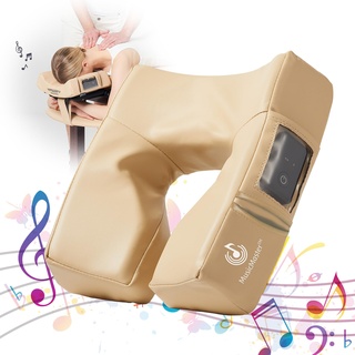 Master Massage ErgonomicDream MusicMaster Gesichtskissen Nasenhorn Kopfkissen mit Memory Schaum und Hi-Fi Lautsprecher Bluetooth AUX für Massageliege Massagebank Beige