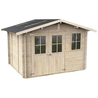 Alce Cortona Express 296x249  Gerätehaus aus Holz  Mit Fenstern und Doppelflügeltür  296x249x220 cm