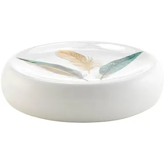 Douceur d'Intérieur Plumiss Seifenschale (Ø 11,1 x 2,4 cm), Keramik mit Metallic-Druck