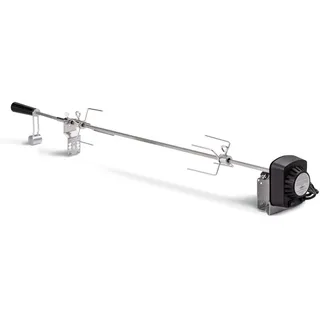 Grillfürst Universal Drehspieß - Grillspieß mit Motor für Gasgrill, Rotisserie Set aus Edelstahl inkl. 2 Fleischnadeln, Gesamtlänge: 95 cm