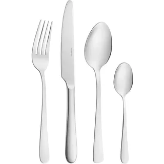 Justinus Besteckset , Chromfarben , Metall , 24-teilig , 24x4.5x16 cm , rostfrei, Vollheftmesser , Besteck, Besteck-Sets