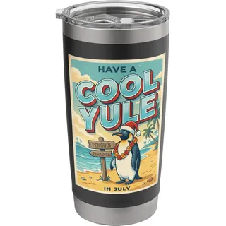 Weihnachten im Juli Have A Cool Yule Pinguin Beach Doppelwandiger Edelstahl-Thermobecher