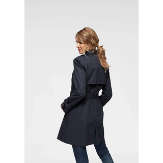 Trenchcoat ANISTON CASUAL, Damen, Gr. 48, blau (marine), Web, Obermaterial: 100% Baumwolle. Futter: 100% Polyester, unifarben, figurumspielend ca. Mitte Oberschenkel, verstellbar, Mäntel Trenchcoat, mit Gürtel zum Regulieren