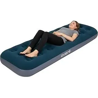 AVENLI Luftmatratze Luftbett Camping mit eingebauter Fußpumpe für 1 Person 191x73x22cm aufblasbare Matratze Gästebett weiche Liegefläche mit beflockter Oberfläche Reise-Bett für Camping & Zuhause