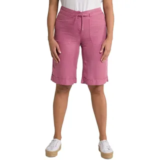 Ulla Popken Damen Shorts, weites, gerades Bein, Komfortbund, Lyocell Hose, Altrose, 33W / 32L