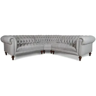 JV Möbel Chesterfield Ecksofa Wohnlandschaft 245x245 cm - Grau