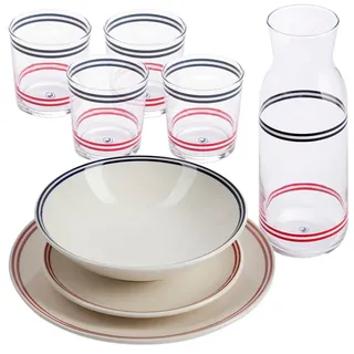 El Ganso Geschirr Mit Flasche Und 4 Gläsern 1.2l 345ml 12 Stücke - Clear / White / Blue / Red - One Size