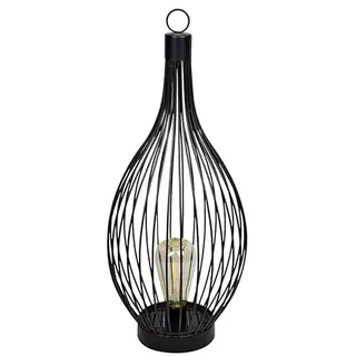 Ovale Solarleuchte aus Metall, Käfig-Design, wetterfest, ideal für die Beleuchtung von Gärten und Terrassen.