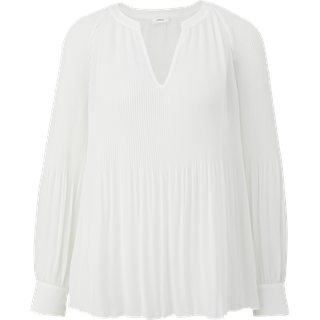 S.Oliver Bluse mit Plissée-Struktur Damen, creme, 38