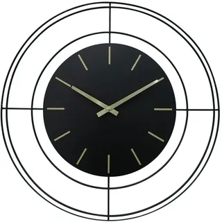 Mobili Rebecca Rebecca Mobili Wanduhr Schwarz Metall, Ø 50 cm