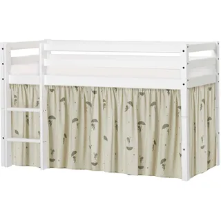 Hoppekids Spielbett "ECO Dream - Flexibles umbaubares Hochbett aus Massivholz" Vorhang aus 100% Baumwolle, Made in Europe, Höhe 105 cm, grün