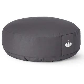 Lotuscrafts® Meditationskissen mit 10 cm Sitzhöhe, extra niedrig, Yoga Kissen mit Dinkelfüllung, Yogakissen Rund, Bodenkissen Rund, Yogakissen Meditationskissen, Bezug waschbar, GOTS Zertifiziert