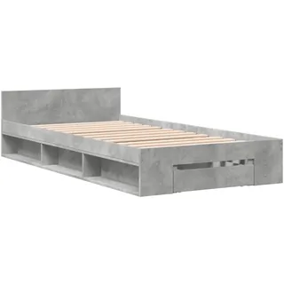 SYFAXTM Bettgestell mit Schublade Betongrau 75x190 cm Holzwerkstoff - Grau