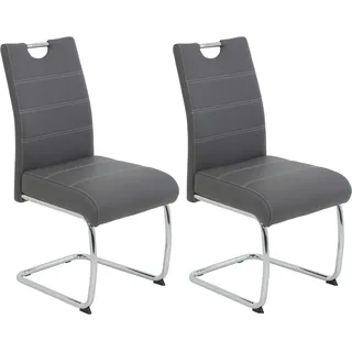 Hela Freischwinger FLORA Kunstleder grau 2er Set