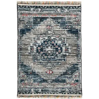 Mozato Webteppich Intense, Creme, Grau, Textil, Vintage, rechteckig, 160x240 cm Teppiche , Böden, Teppiche, Moderne Teppiche