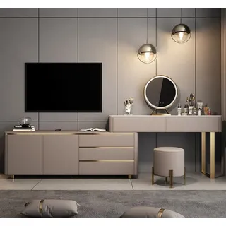Schminktisch mit RTV Schubladen Spiegel Luxus Konsole Schlafzimmer