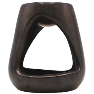 Dekohelden24 Duftlampe/Aromalampe/Duftlicht/Duft-Lampe aus Keramik in grau, schlicht und elegant, Größe: H/Ø ca. 10 x 9 cm