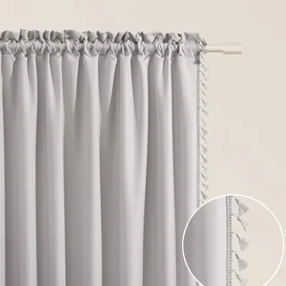 ROOM99 Vorhang mit Kräuselband Lara 140 x 250 cm Breite x Höhe Schiebegardinen Modern Curtain Wohnzimmer Schlafzimmer Hellgrau, 1 Stück