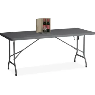 Relaxdays Gartentisch klappbar 180 x 74 x 73 cm grau