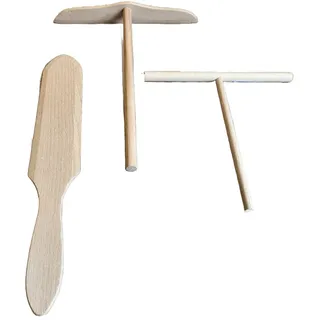 Mali's 7459 - Praktisches Pfannkuchen- und Pfannkuchen-Set, 3-teilig, bestehend aus 1 Pfannenwender, Rechen und 1 Crêpe-Verteiler, aus Jura-Buche, hergestellt in Frankreich