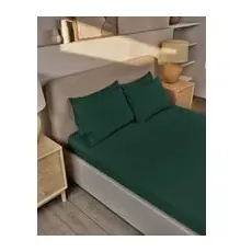M&S Collection Pure Brushed Cotton Fitted Sheet - Forest Green, Forest Green - King Size (5 ft)