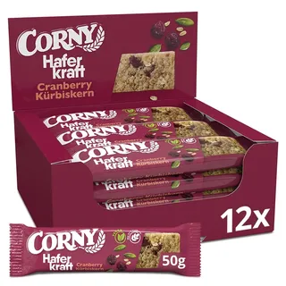 CORNY Haferkraft Cranberry-Kürbiskern Müsliriegel 12 Riegel