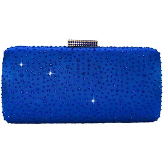 Boutique De FGG Damen Kristall Abendtasche Hochzeit Strass Handtasche Braut Diamant Clutch Tasche Party Tasche,Mini,Blau