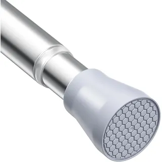 AIZESI 1 Stück Gardinenstange ohne Bohren 85-150cm Ø22mm Teleskopstange Vorhangstange Duschvorhangstange Spannstange Verstellbare Gardinenstange Klemmstange für Gardinen, Badezimmer, Silber