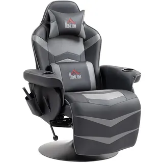 Homcom Relaxsessel mit Massagefunktion, Elektrisch Fernsehsessel mit Liegefunktion , Grau , Kunststoff , Füllung: Schaumstoff,Schaumstoff,Schaumstoff , 82.5x111.5x78 cm , Wohnzimmer, Sessel, Massagesessel