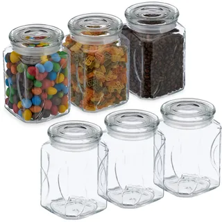 Relaxdays Vorratsglas 750 ml 6 St.