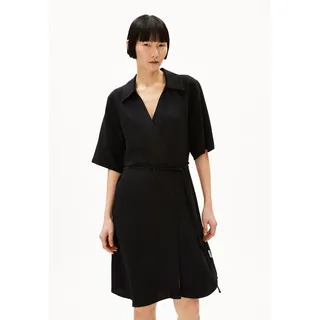 FEMNAAMI LINO | Webkleid aus Leinen-Mix - schwarz (S)