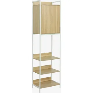 sweeek - Ankleidemodul mit 5 Regalen und 1 Tür - Weiß - Weiß