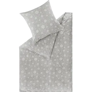 ESPRIT Winter Bettwäsche FLANELL Hellgrau 135 x 200 cm - Hellgrau