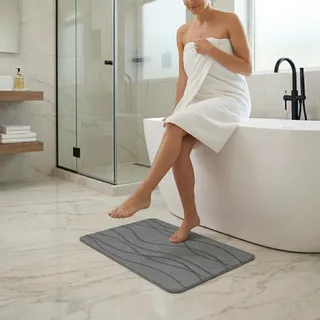 NK Badematte aus Diatomit 60 x 40 cm - Stein Badematte Schnell Trocknend, Stark Saugfähig und Rutschhemmend für Dusche, Stone Bath Mat