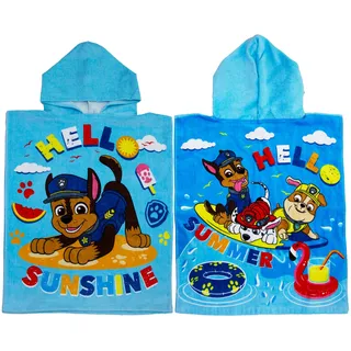 Character World offizieller Paw Patrol Kapuzen-Handtuch-Poncho | Superweicher Griff, tolles Sommerdesign