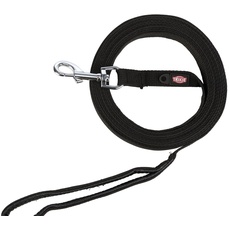 TRIXIE Schleppleine M–L, 10 m 20 mm in schwarz - Lange Hundeleine für Training und Outdoor - für mittelgroße bis große Hunde - 19911