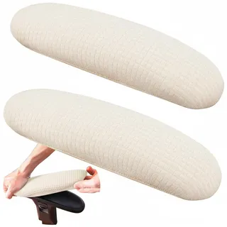 FYTXSZ Bürostuhl Armlehnenschoner Elastisch Spandex Stretch Waschbare Abnehmbare Armlehnen Polster Abdeckung Schutz Für Gamingstuhl & Homeoffice Stuhl (Beige)