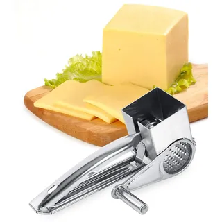 Käsereibe mit kurbel, Edelstahl Parmesanmühle Trommelreibe Manuell Parmesan Käseschneider Käsemühle, für Hartkäse Spülmaschinengeeignet