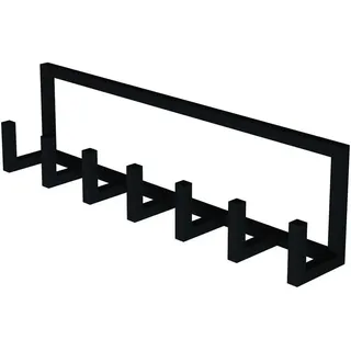 [en.casa] Wandgarderobe Lyngen , Schwarz , Metall , 75x20x10 cm , Garderobe, Garderobenhaken, Hakenleisten