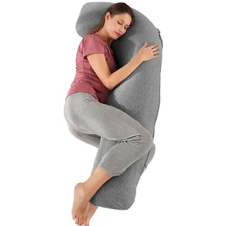 Shanna Schwangerschaftskissen Seitenschläferkissen Stillkissen Fütternkissen mit Baumwolle Bezug, Lagerungskissen, Komfortkissen Erwachsene, Körperkissen fur Schlafen und Mutter