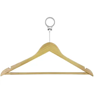 WENKO Kleiderbügel »Modell Hotel« aus Holz, mit Metall-Sicherungsring für jeden Kleiderbügel, braun