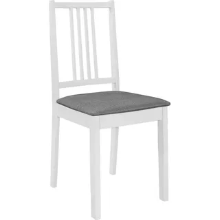 vidaXL Esszimmerstühle mit Polstern 4 Stk. Weiß Massivholz - Weiß