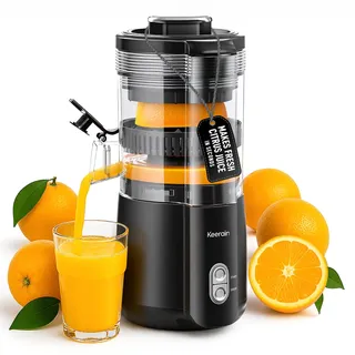 Keerain Zitruspresse Elektrisch, Automatische Orangenpresse, 100 W | Electric Automatic Juicer with High Juice Yield, BPA-Free, Für Orange, Zitrone, Grapefruit, Pomelo und Limette