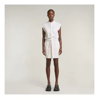 G-Star für Damen. D26164-D454-G377 Pocket Cap Sleeve Kleid weiß (M), Lässig, Ärmellos / Hosenträger, Bio-Baumwolle, Nachhaltig